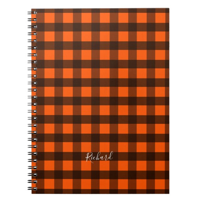 Orange and Black Checker Anteckningsbok (Framsidan)
