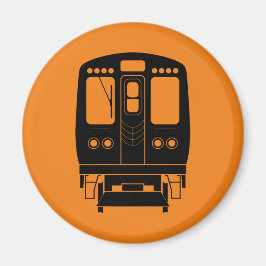 Orange and Black Chicago ’L’ Magnet