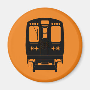 Orange and Black Chicago ’L’ Magnet