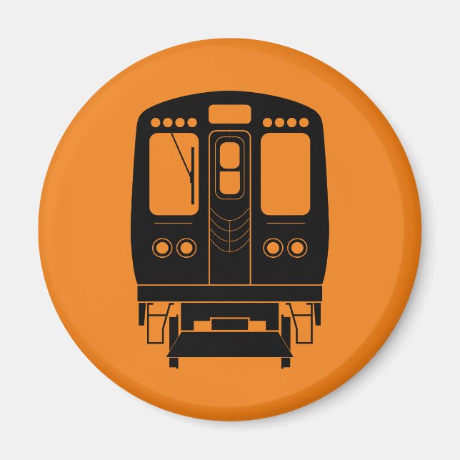 Orange and Black Chicago ’L’ Magnet (Framsidan)