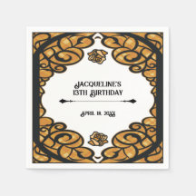 Orange and Black Gated Rose Princess Birthday 