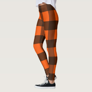 Orange and Black Guingham Leggings
