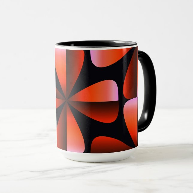 Orange and Black Minimalist Abstract Mugg (Framsida höger)