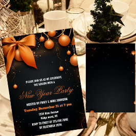 Orange and Black new year Holiday Party 2026 Inbjudningar