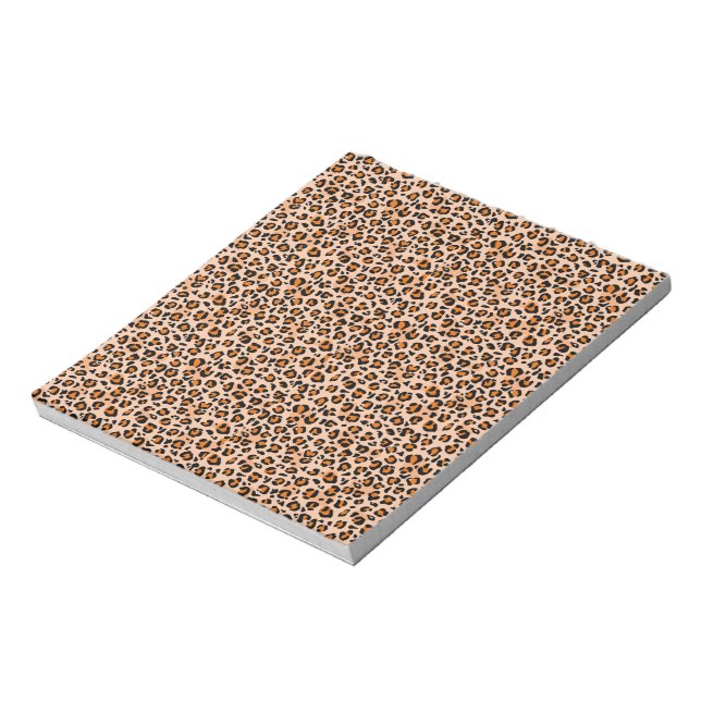 Orange and Brown Leopard Print Anteckningsblock (Roterad)