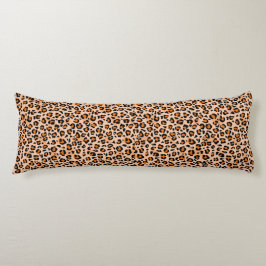 Orange and Brown Leopard Print Kroppskudde