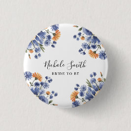 Orange and Cobalt Blue Floral Bride To Be Knapp