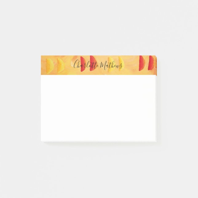 Orange and Lemons Citrus Personlig Post-it Block (Framsida)