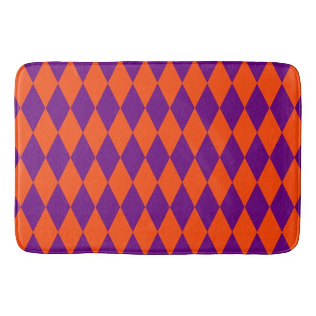 Orange and Purple Harlequin Checkered Design  Badrumsmatta (Framsidan)