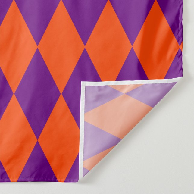 Orange and Purple Harlequin Checkered Design  Tyg (Skapare uppladdad)