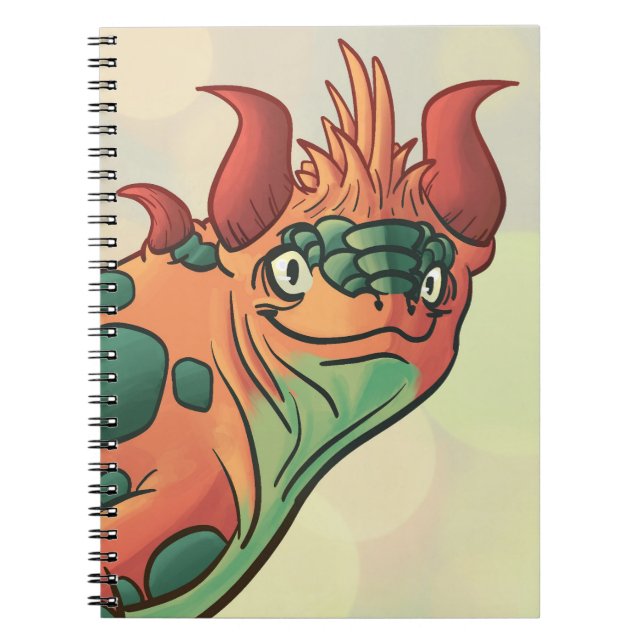 Orange and Teal Green Dragon Notebook Anteckningsbok (Framsidan)