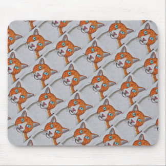 Orange and white Cat pattern Mousepad Musmatta