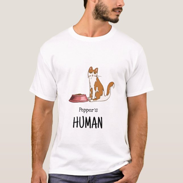 Orange and White Cat Shirt T Shirt (Framsida)