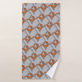 Orange and white cat Towel