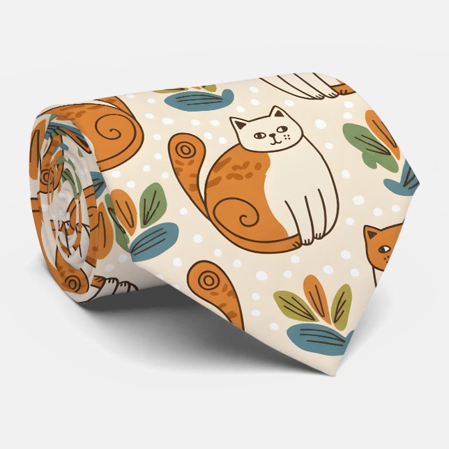 Orange and White Cats Naiv konststil Slips (Rullad)