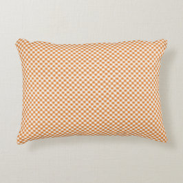 Orange and white checkered rectangular pillow prydnadskudde