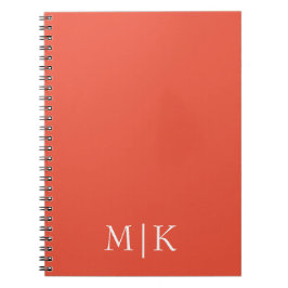 Orange and White | Modern Monogram Anteckningsbok