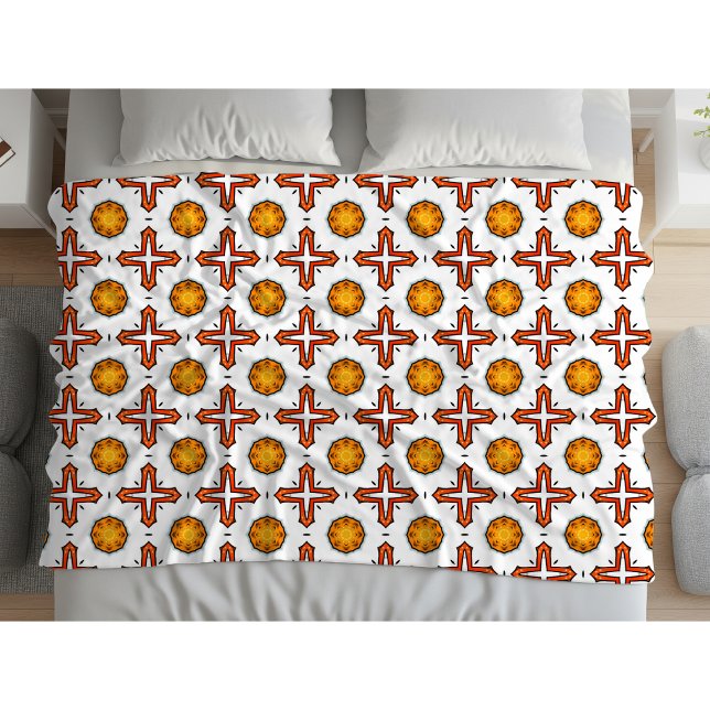Orange and yellow mandala pattern  fleecefilt (Skapare uppladdad)