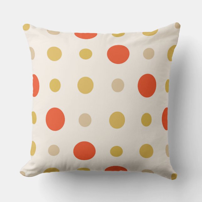 Orange and yellow polka dots kudde (Framsida)