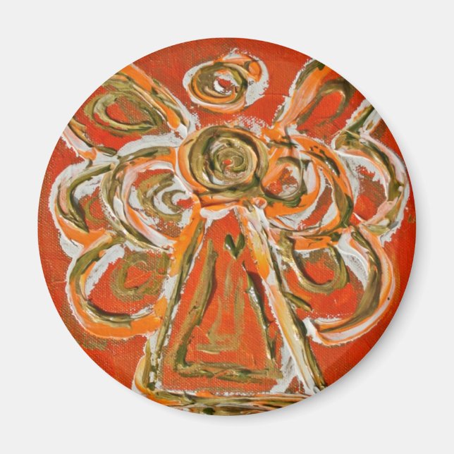 Orange Angel Art Anpassningsbar Magnet Gifts (Framsidan)