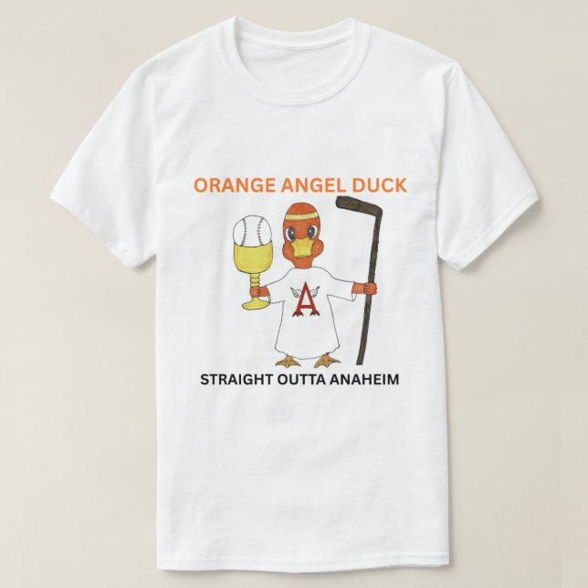 ORANGE ANGEL DUCK Herrens basic t-shirt (Design framsida)
