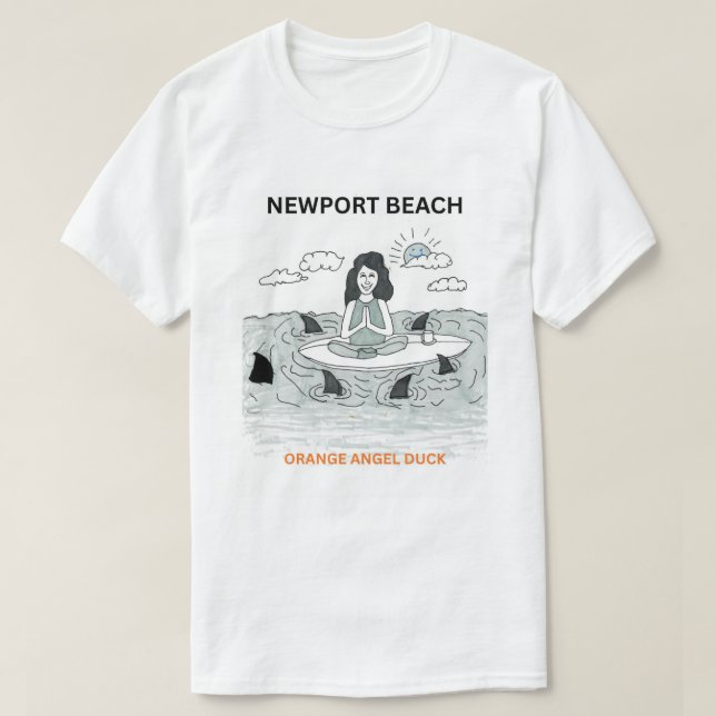 ORANGE ANGEL DUCK NEWPORT BEACH CHAPTER T-SHIRT (Design framsida)