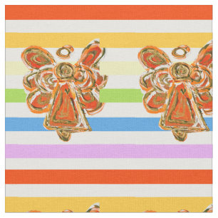 Orange Angel Rainbow Rand Fabric Art Material Tyg