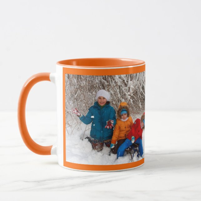 Orange Anpassa fotopatall Gift Coffee Mugg (Vänster)