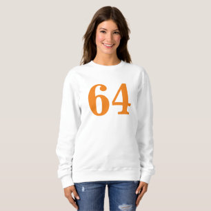Orange Anpassa nummer Basic-Långärmad T-Shirt
