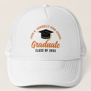 Orange anpassningsbar examen keps