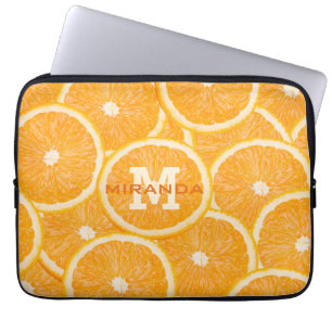 Orange anpassningsbar monogram laptop sleeve