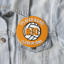 Orange Anpassningsbar Volleyball Player och Class Knapp