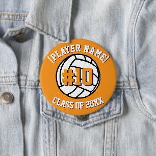 Orange Anpassningsbar Volleyball Player och Class Knapp