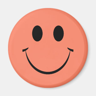 Orange Ansikte Magnet Lycklig