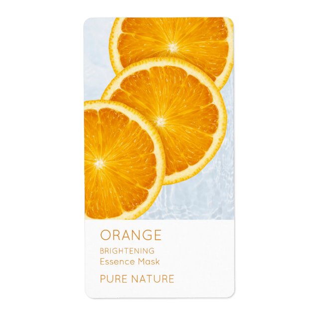 Orange ansiktsmasksetikett fraktsedel (Framsidan)