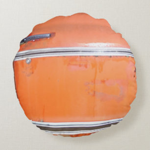 orange antique car silver trim rund kudde