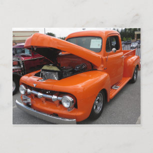 Orange Antique Lastbil Vykort