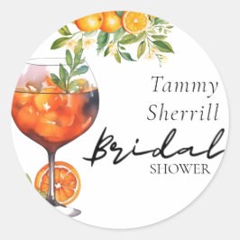 Orange Aperol Spritz Cocktail Bröllopsfest Runt Klistermärke