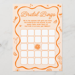 Orange Aperol Spritz Möhippa Bingo-spelkort Inbjudningar