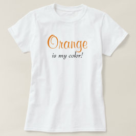 Orange är min Färg Cute Typography Girly som säger T Shirt