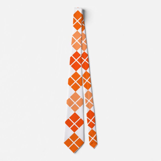 Orange Argyle Anpassningsbar Tie Slips (Framsida)