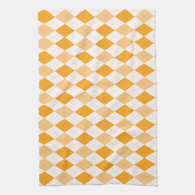 Orange Argyle Kökshandduk (Vertikal)