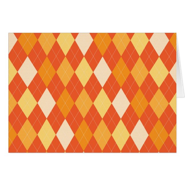 Orange argyle mönster OBS kort (Framsidan Horizontal)