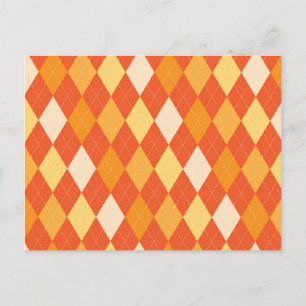 Orange argyle mönster vykort