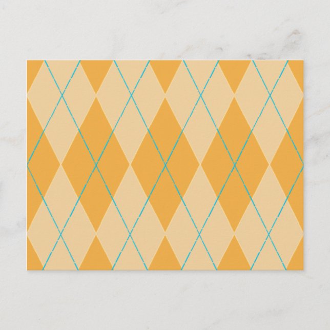 Orange Argyle Vykort (Framsida)