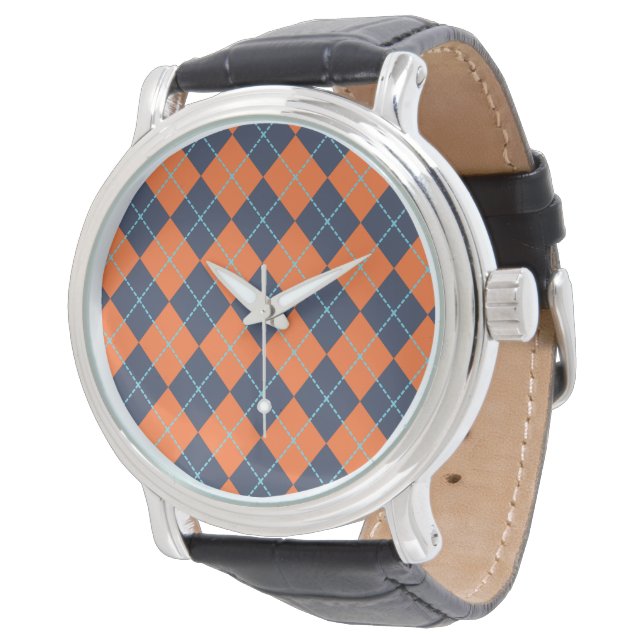 Orange Argyle Watch Armbandsur (Vinklad)