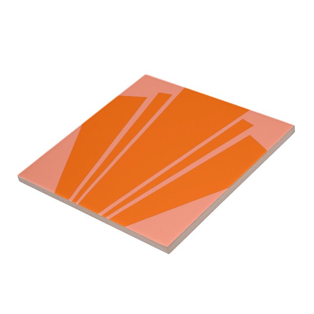 Orange Art Deco-design Kakelplatta (Sidan)