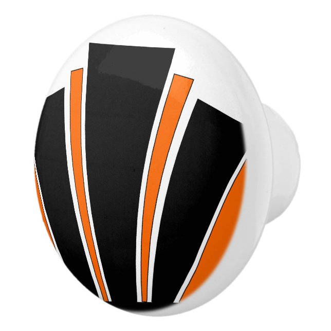 Orange Art Deco-design Knopp (Höger)