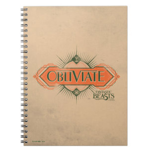Orange Art Deco Obliviate Spell Graphic Anteckningsbok