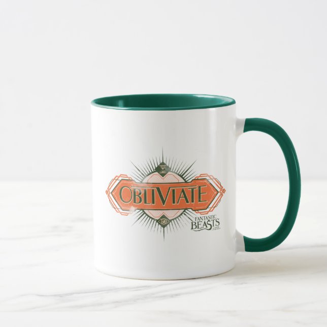Orange Art Deco Obliviate Spell Graphic Mugg (Höger)
